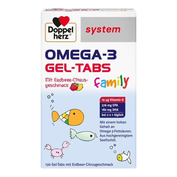 Doppelherz Omega-3 Gel-tabs Family Erdb.cit.system 120 St