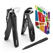 BEZOX Nagelknipser Set: 360° drehbar, gebogener Kopf, für dicke Nägel, mit