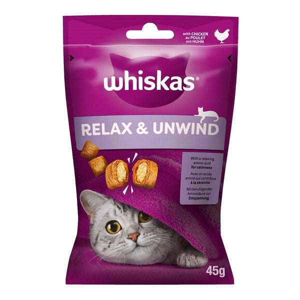 WHISKAS Relax & Unwind 45g: Leckerlis mit Huhn für Katzen 0,045 kg