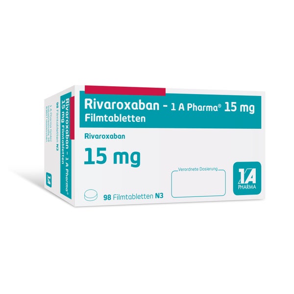 Rivaroxaban-1a Pharma 15 Mg Filmtabletten 98 St
