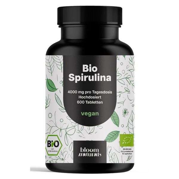 Bio Spirulina - 600 Tabletten - Bloom Naturals 600 St