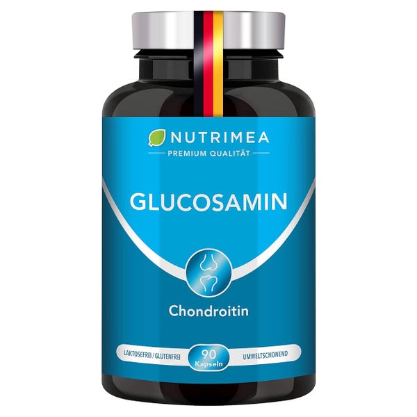 Nutrimea Glucosamin & Chondroitin Hochdosiert + MSM + MANGAN | Gelenk-Komplex FORTE PLUS 4in1 Kombi 90 St