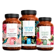 Produktabbildung: Alltagsheldin Paket: Beauty Vitamine, B-Vitamine & Mönchspfeffer + Inositol in einem veganen Bundle - ZAUBERHAFT, NERVENSTARK & FRAUENSTÄRKE - NATURTREU® 172 g