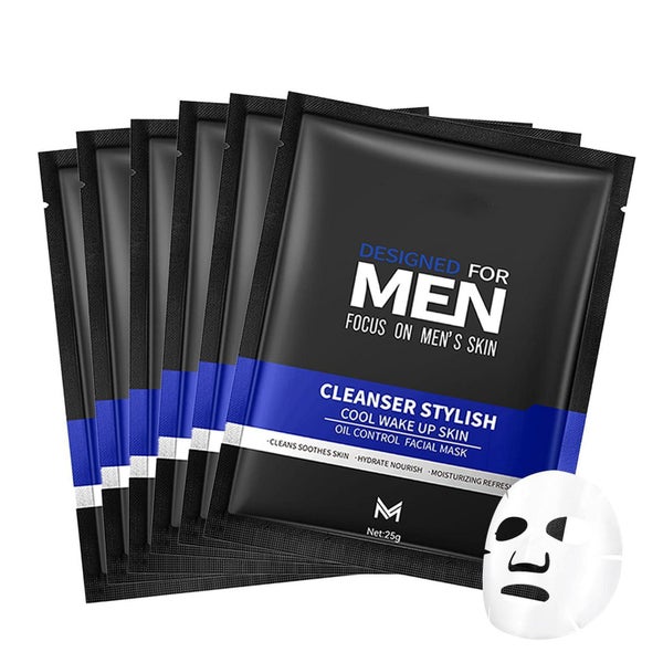 Soleneva Gesichtsmasken Set für Herren - 6 Stück Tuchmasken, Feuchtigkeit &