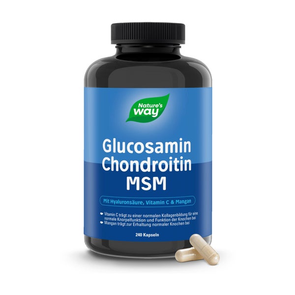 Glucosamin Chondroitin MSM Kapseln I 1485 mg Glucosamin 540 mg Chrondroitin 300 mg MSM 10 mg Hyal... 240 St