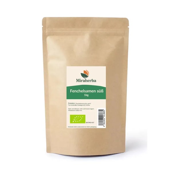 Miraherba - Bio Fenchelsamen grün süß, ganz 1 kg