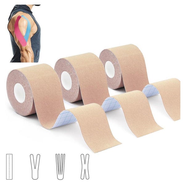 LiangMai Kinesiologie Tape 3er Set (5m x 5cm) - Wasserfest, Hautfreundlich