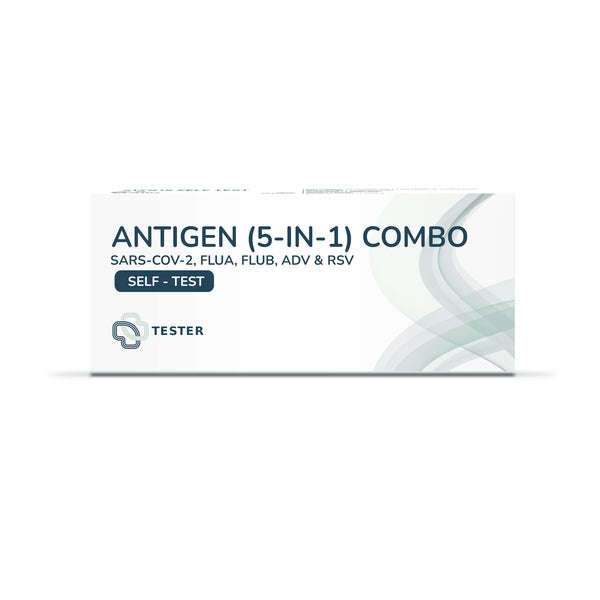 SARS-CoV-2/FluA/FluB+ADV/RSV Antigen-Kombi-Selbsttest (Fünf-in-Eins) – 2er-Pack 2 St