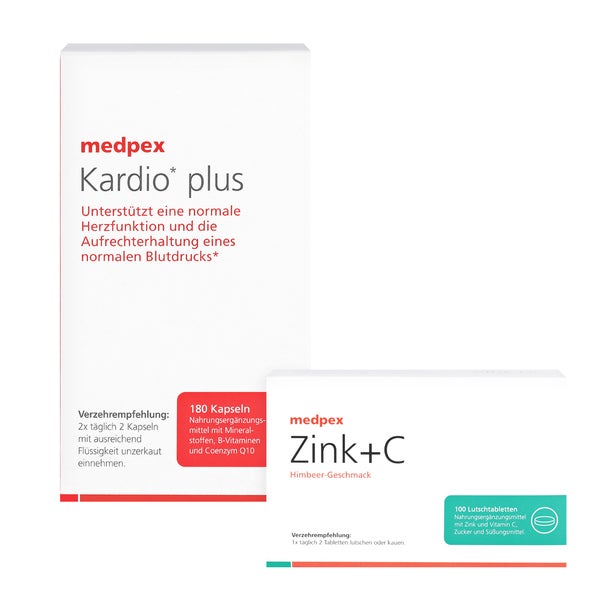 medpex Kardio & medpex Zink+C Himbeer 180+100 St