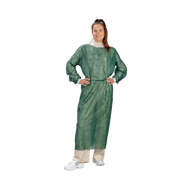 Medi-Inn PP-Besucherkittel mit Strickbündchen, dunkelgrün, 136 x 140 cm 100 St