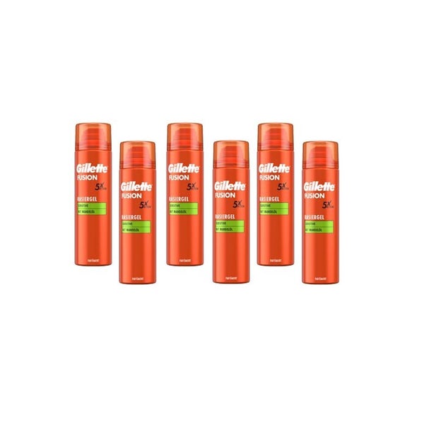 Multipack 6 Stück Gillette Rasiergel, Fusion5 Sensitive, 200 ml 1 St