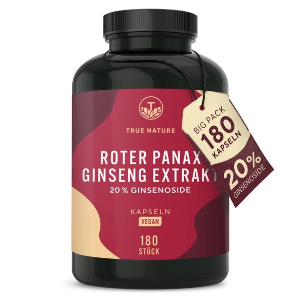Roter Panax Ginseng Kapseln - 20% Ginsenoside - Made in DE 180 St