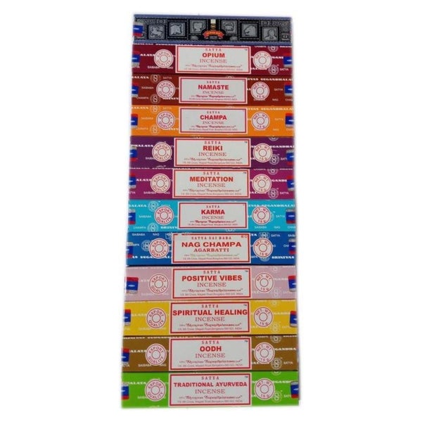 Satya Räucherstäbchen Set 12x15g Nag Champa Oodh Opium Medit 1 St