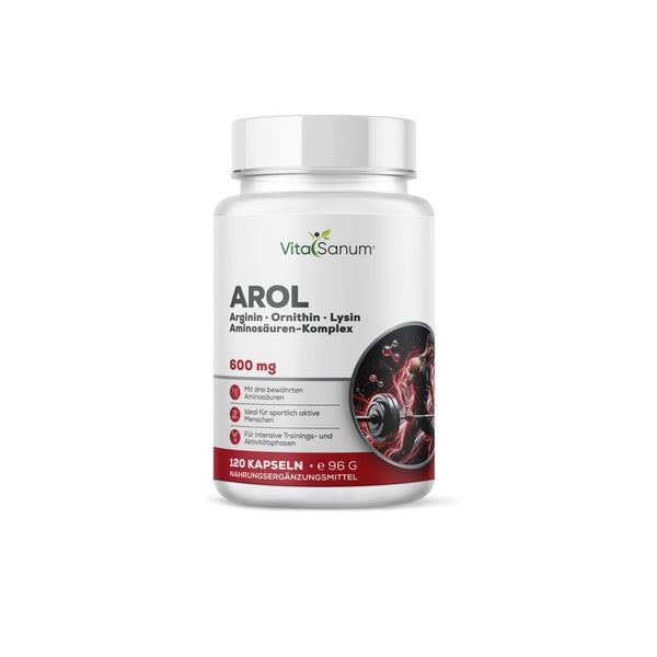 VitaSanum® – AROL (L-Arginin Alpha-Ketoglutarat · L-Ornithin HCl · L-Lysin HCl) – 3000 mg Tagesportion 120 St