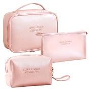 Kosmetiktasche Damen Reise PU Wasserdicht Schminktasche 3er 1 St