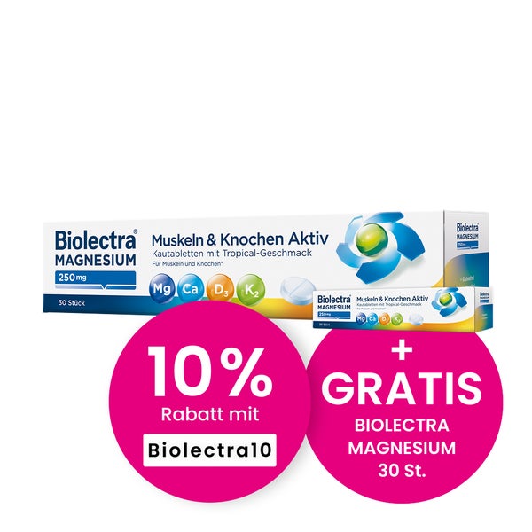 Biolectra Magnesium 250 Mg Muskeln & Knochen aktiv 30 St