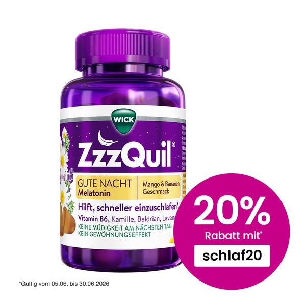 WICK ZzzQuil® Gute Nacht Mango & Banane Melatonin 60 St