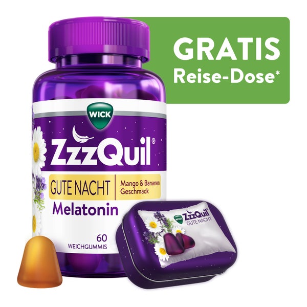 WICK ZzzQuil® Gute Nacht Mango & Banane Melatonin 60 St