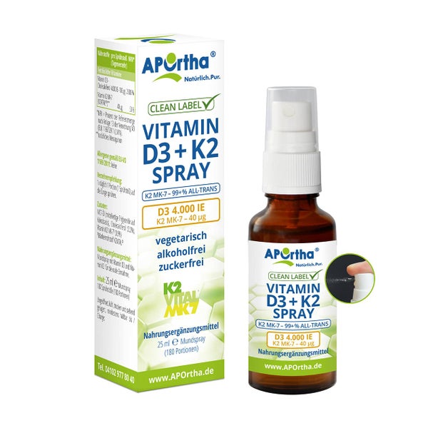 Vitamin D3 4.000 IE + Vitamin K2 MK-7 40 µg —  Mundspray 25 ml