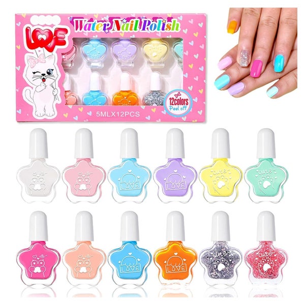 Kinder Nagellack Set 12er auf Wasserbasis abziehbar schnellt 1 St