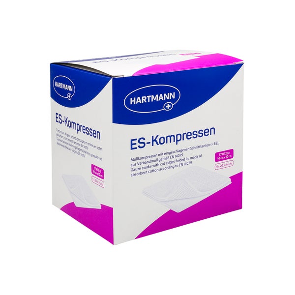 Es-kompressen Steril 10x10 Cm 12fach Großpackung 5X20 St
