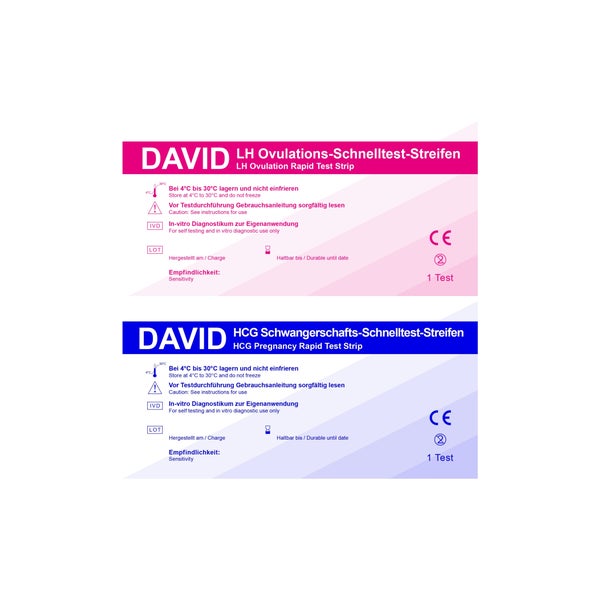 100 David Ovulationstest Streifen + 10 Schwangerschaftstest Streifen