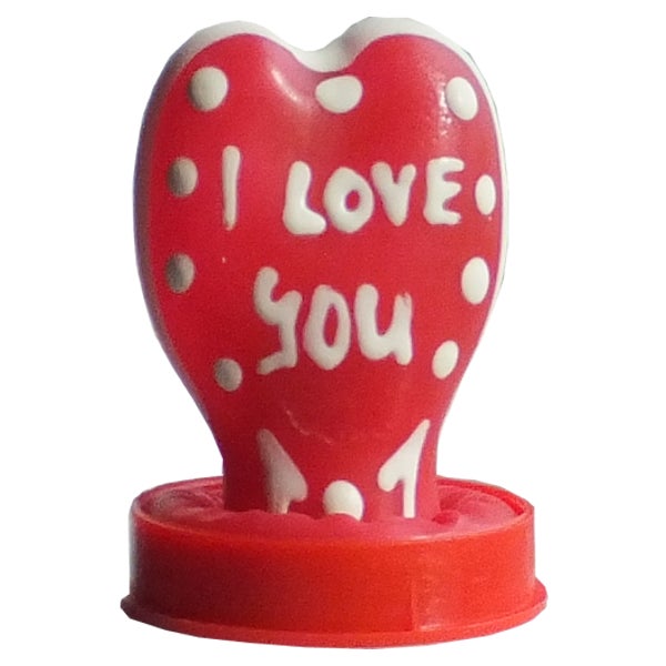 Scherzkondom «Herz - I Love You»: Leuchteffekt, romantisch (1 Stück) 1 St