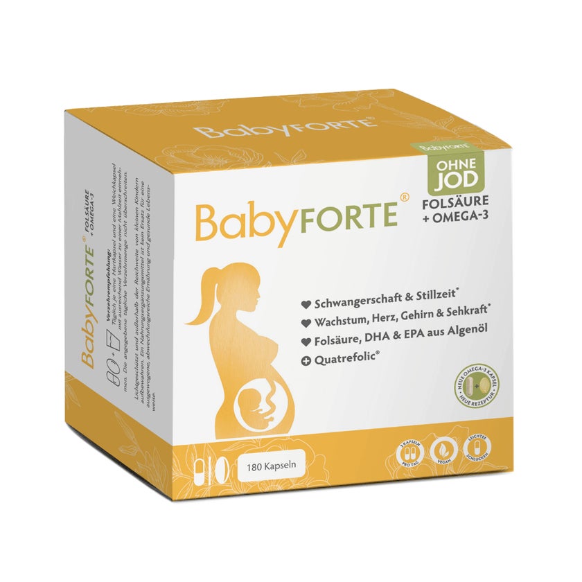 BabyFORTE Folsäure + Omega-3 ohne Jod - Schwangerschaft 180 St