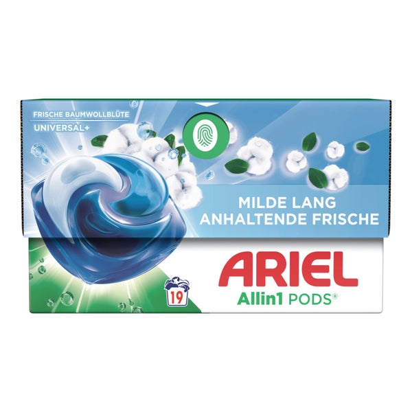 Ariel All-in-1 PODS – Waschkapseln 19 Waschladungen Frische Baumwollblüte 1 St