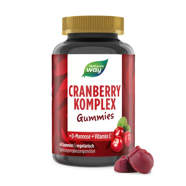Cranberry Gummibärchen I 3in1 Cranberry D-Mannose und Vitamin C I Hochwertiger Cranberry-Extrakt ... 60 St