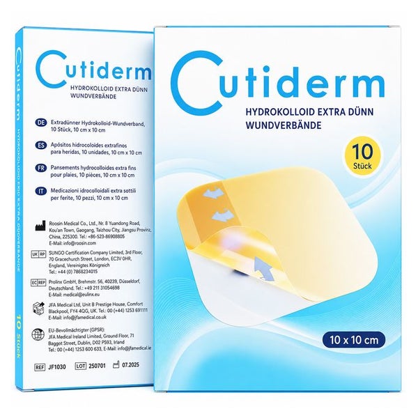 Cutiderm Hydrokolloid Extra Dünn Wundauflagen 10 St