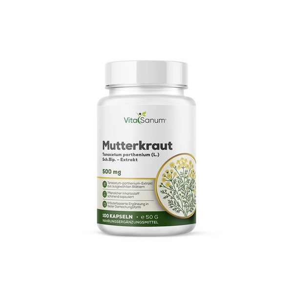 VitaSanum® - Mutterkraut (Tanacetum parthenium) 500 mg 100 Kapseln 100 St