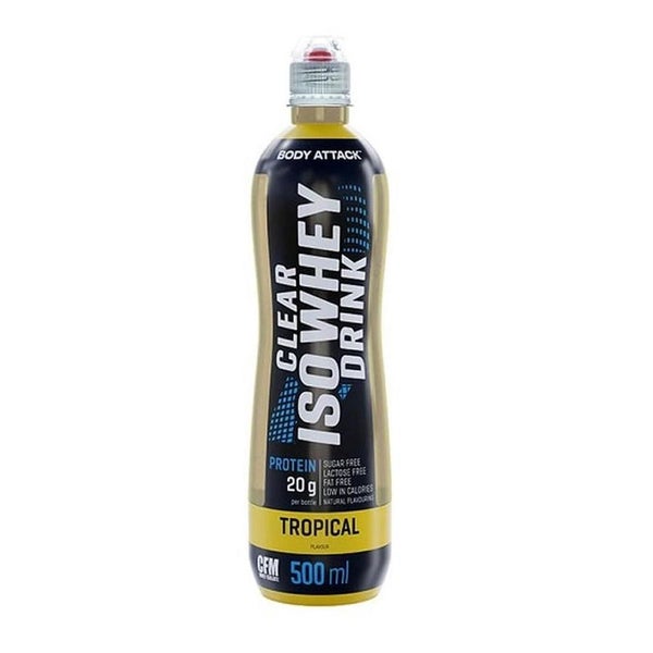 Body Attack Clear Iso Whey Drink 12 x Tropical 500 ml