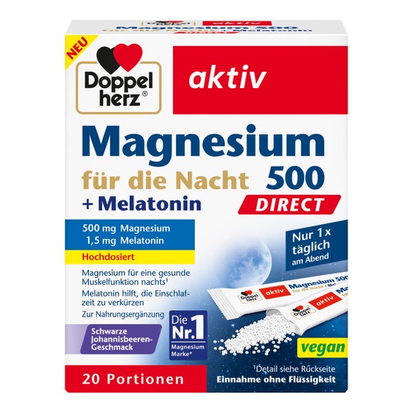Doppelherz Mag.500 Für Die Nacht+melatonin Direct 20 St