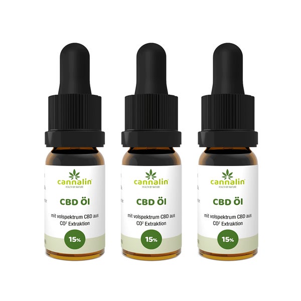 Cannalin - 3x CBD Öl Vollspektrum - 15% 3x10 ml