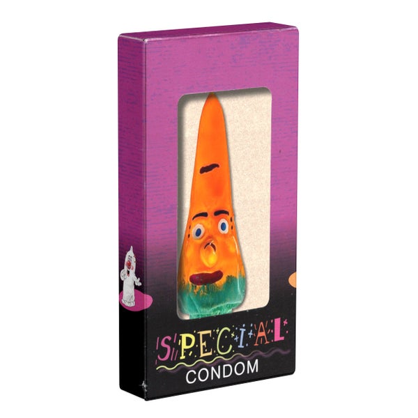 XL-Scherzkondom Möhre 1 Stück handbemalt, Spaßartikel orange (1 Stück) 1 St