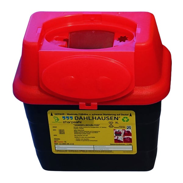 Dahlhausen Abwurfbehälter Sharpsafe 3 L roter Deckel 1 St