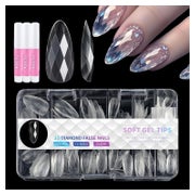 Nageltips 120 Stück Mandel Fullcover Clear Almond 1 ml (1er 1 St