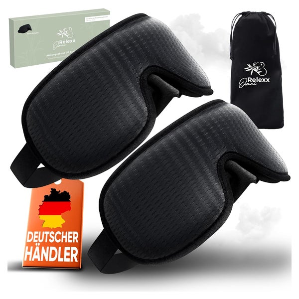 OMNIRELEXX® 2er Set - Schlafmaske inl. Reisebeutel (S/S) 2 St