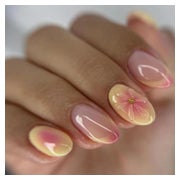 Kunstnägel 24 Stück PressOn French Kurz Oval Acryl Orange Bl 1 St