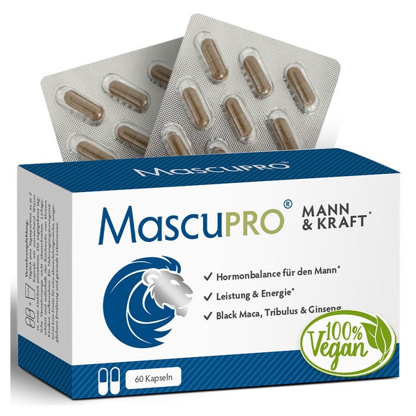 MascuPRO Mann & Kraft - Schwarzer Maca 60 St