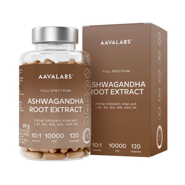 Aavalabs Bio Ashwagandha KSM-66 1000 mg, 120 Kapseln 120 St