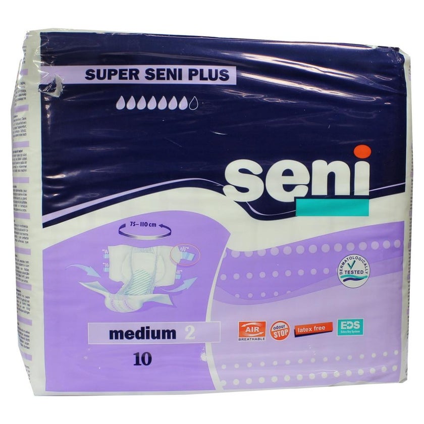Super Seni Plus Medium Inkontinenzhosen 75 - 110 cm, Unisex, 2900 ml, 10er Pack 10 St