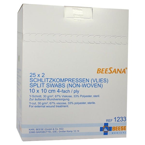 Schlitzkompressen Vlies 10x10 cm steril 25X2 St