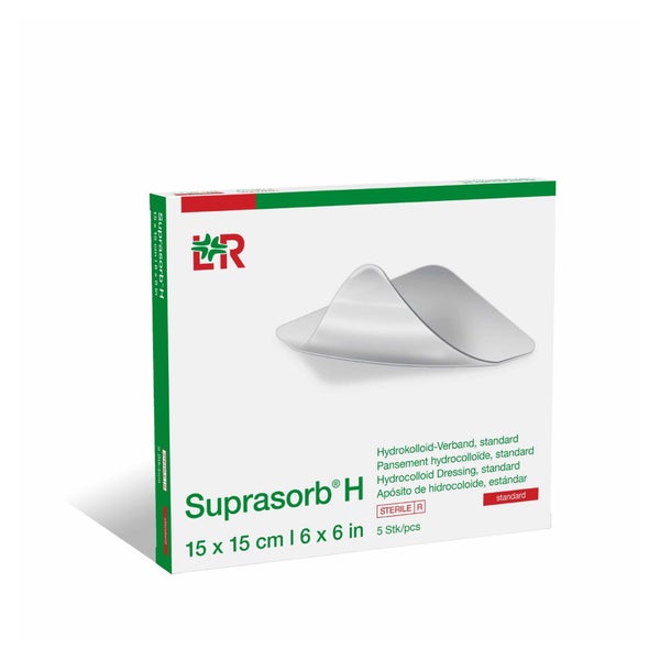 Lohmann & Rauscher Suprasorb H Hydrokolloid-Verband, steril, standard - 1 Packung = 5 Stück, Maße: 15 x 15 cm 5 St