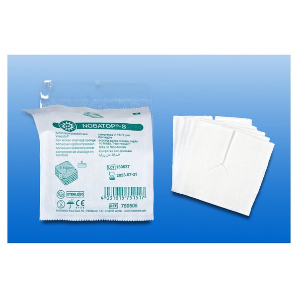NOBA Nobatop® Vliesstoffkompresse steril 5 cm x 5 cm P5 20 Stück 20X5 St