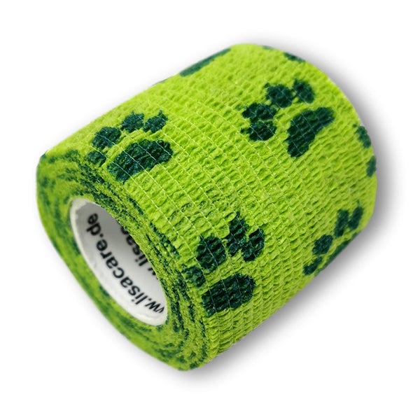 LisaCare selbstklebender Verband - Pfote Grün - 5cm x 4,5cm 1 St