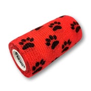 Produktabbildung: LisaCare kohäsive Bandage - Pfote Rot - 10cm x 4,5m 1 St