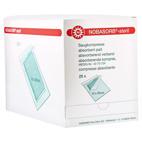 Noba Nobasorb-steril Saugkompressen, 10 x 20 cm 25 St