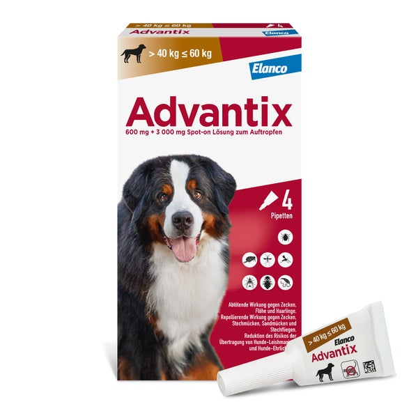 Advantix Spot-On 600sehr große Hunde bis 60 kg 4X6,0 ml